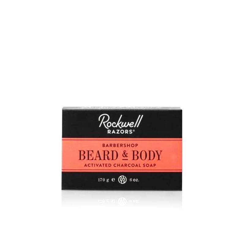 Rockwell Razors Beard & Body Activated Charcoal Soap Barbershop Scent (6oz / 170g) - Eco-friendly - Sama Homes