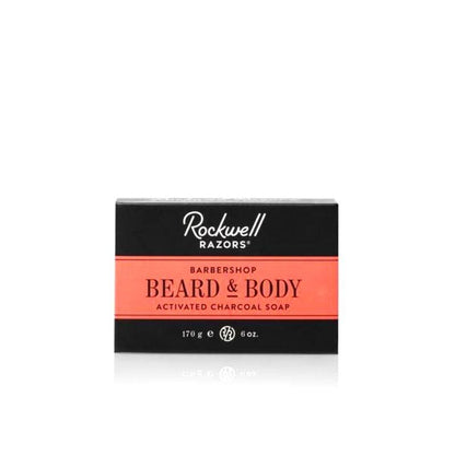 Rockwell Razors Beard & Body Activated Charcoal Soap Barbershop Scent (6oz / 170g) by Rockwell - Body Wash