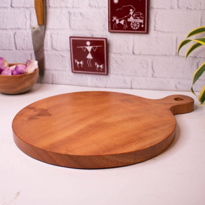 Round Neem Wood Chopping Board by Sama Homes - Sustainable Living