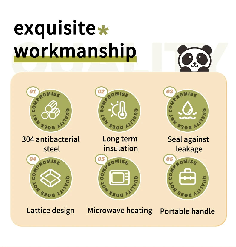 WORTHBUY Portable Sealed Thermal Lunch Box For Kids Stackable Microwave 304 Stainless Steel Bento Box Insulated Food Container – Image 8