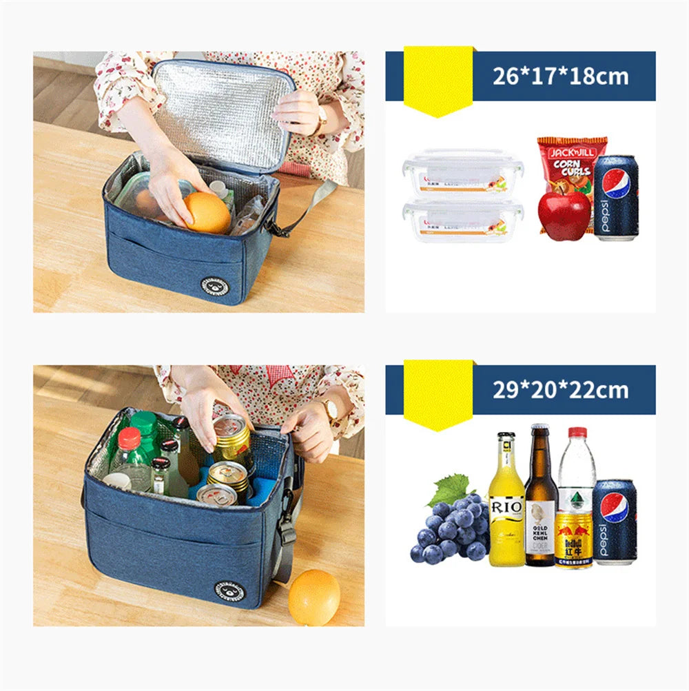 Portable Lunch Bag Food Thermal Box Waterproof Office Cooler Lunchbox With Shoulder Strap Insulated Case – Image 11