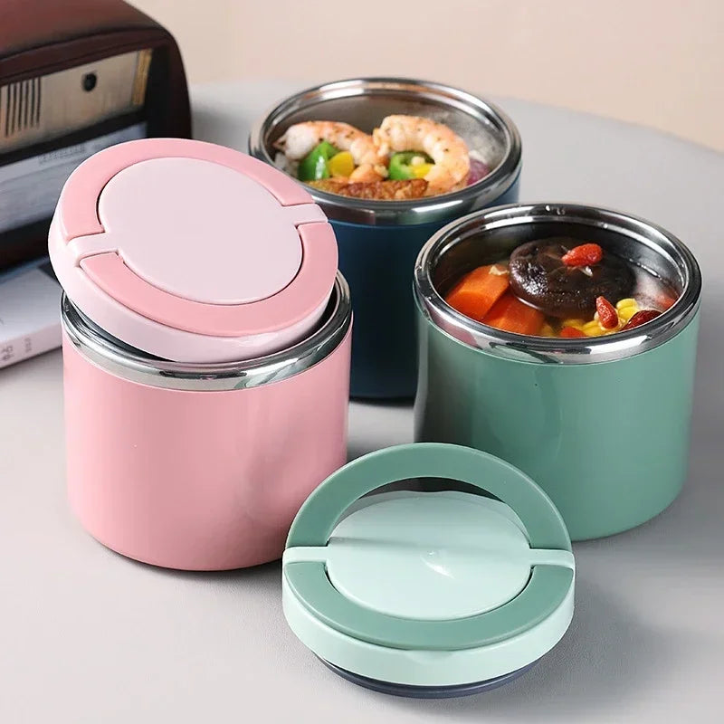 Stainless Steel Food Thermal Jar Vacuum Cup Soup Bowl Lunch Box with Handle Portable Sealed Bento Box Thermos Storage Containers – Image 2 - Image 3