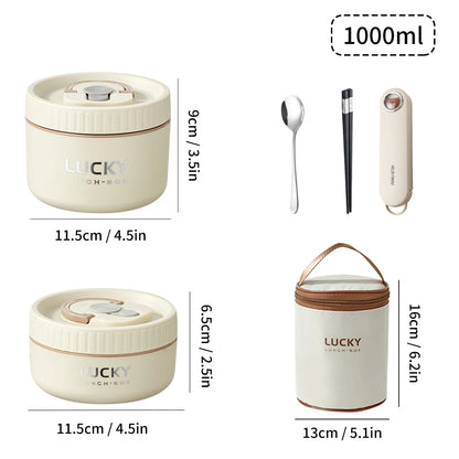 WORTHBUY Portable Sealed Thermal Lunch Box For Kids Stackable Microwave 304 Stainless Steel Bento Box Insulated Food Container – Image 47