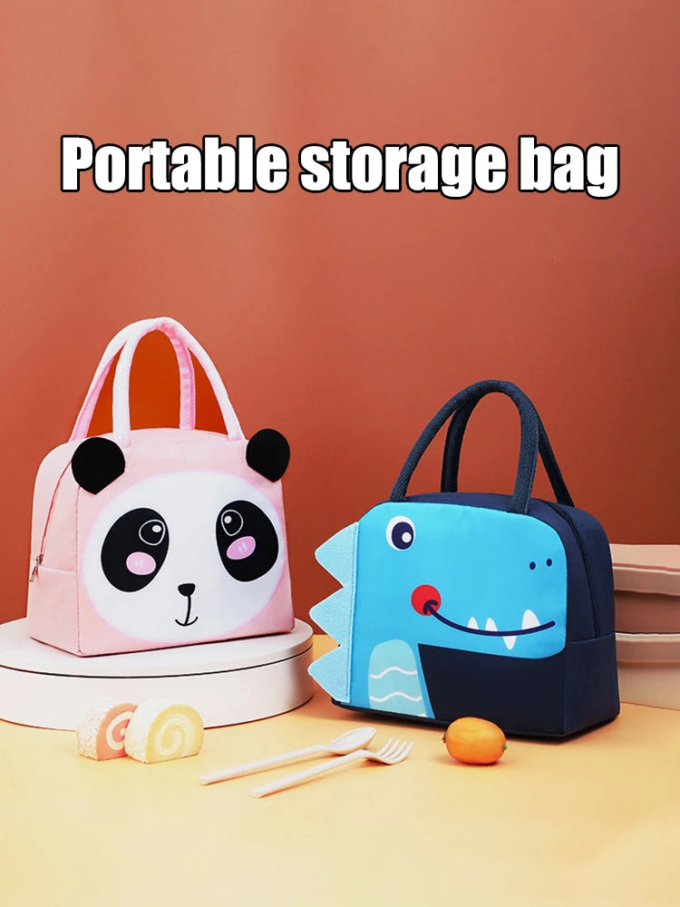 3D Three-Dimensional Bento Bag Cute Cartoon Bento Bag Lunch Bag Handbag Storage Insulation Bag Canvas Lunch Box Bag Ice Pack – Image 7