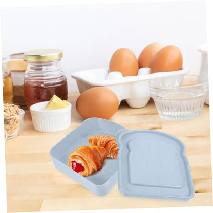 Toast Shaped Bamboo Fiber Portable Lunch Box With Lid Toast Bread Sandwich Box Kitchen Outdoor Picnic Large-capacity Bento Box – Image 9