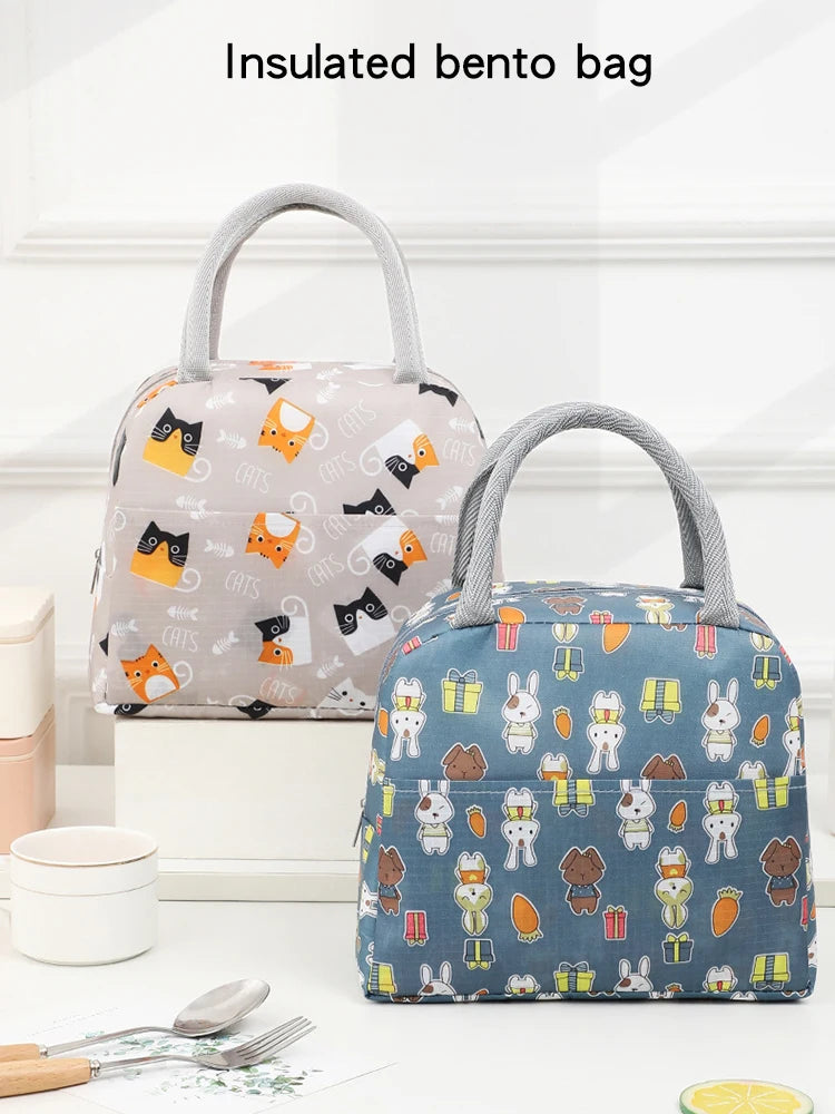 1PC Portable Lunch Bags Thermal Insulation Lunch Box Storage Bag Children's School Lunch Box Bag Picnic Storage Large Capacity – Image 6 - Image 7