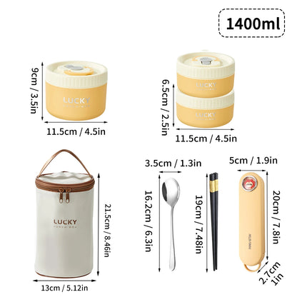 WORTHBUY Portable Sealed Thermal Lunch Box For Kids Stackable Microwave 304 Stainless Steel Bento Box Insulated Food Container – Image 43