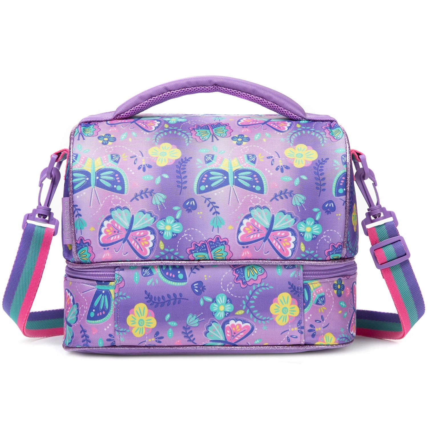 Kids Lunch Bag with Comparments for Girls Toddler School Teen Lunch Box Tote Bag Double Decker Cooler Insulated Lunch Bag – Image 2 - Image 3