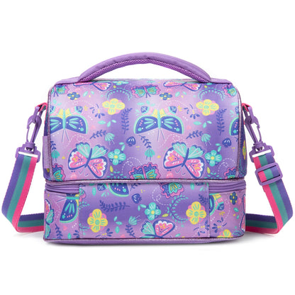 Kids Lunch Bag with Comparments for Girls Toddler School Teen Lunch Box Tote Bag Double Decker Cooler Insulated Lunch Bag – Image 2