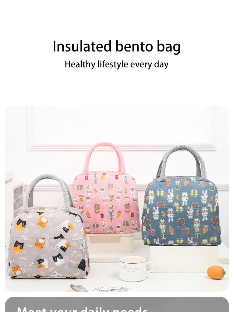 Cartoon Cute Portable Tote Lunch Box Bento Box Animal Pattern Lunch Bag Insulated Food Bag Lunch Box Bag Picnic Bag – Image 8