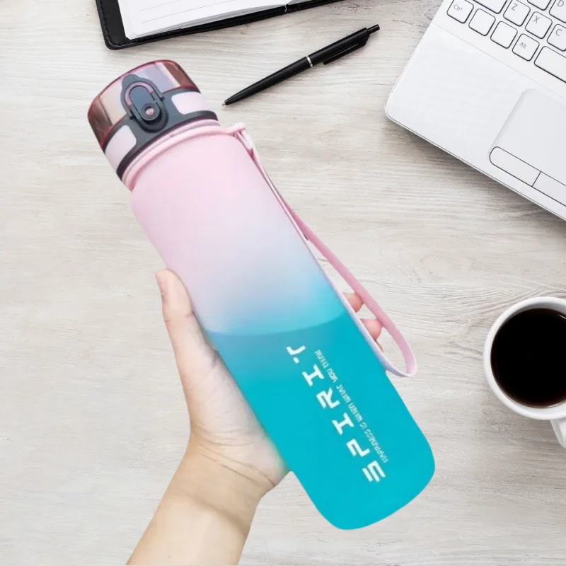 500ML/650ML/1000ML Large Capacity Sports Bottle Motivational Leak Proof Portable Reusable Plastic Cups Outdoor Travel Gym Jugs - Image 16