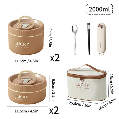 WORTHBUY Portable Sealed Thermal Lunch Box For Kids Stackable Microwave 304 Stainless Steel Bento Box Insulated Food Container – Image 48