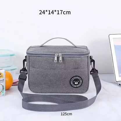 Portable Lunch Bag Food Thermal Box Waterproof Office Cooler Lunchbox With Shoulder Strap Insulated Case – Image 18
