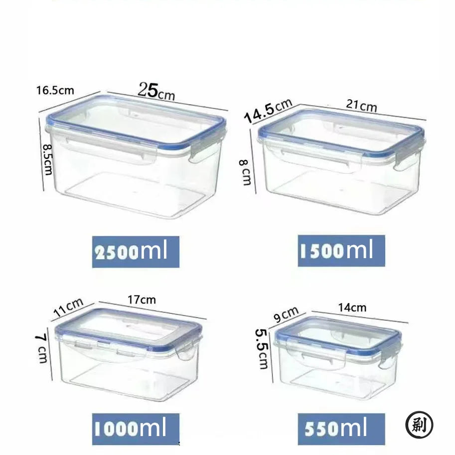 Sealed rectangular refrigerator storage box with lid Plastic crisper microwave-heated lunch box with lid – Image 15