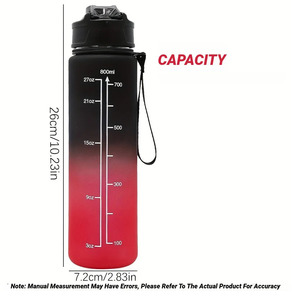 800ML Large Capacity Sports Water Bottle Leak Proof Plastic Drinking Cup With Scale Suitable For Travel Fitness Leakproof - Image 13