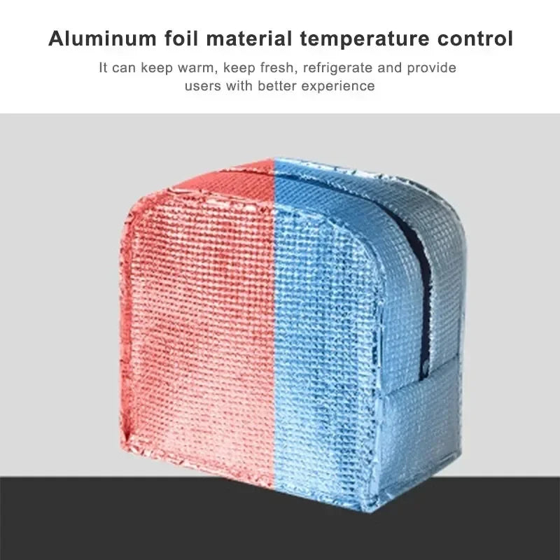 Insulated Lunch Bag Oxford Cloth Lunch Bag Insulated Lunch Box Bag with Leakproof Aluminium Foil Lining Mouth Zipper for Commute – Image 9