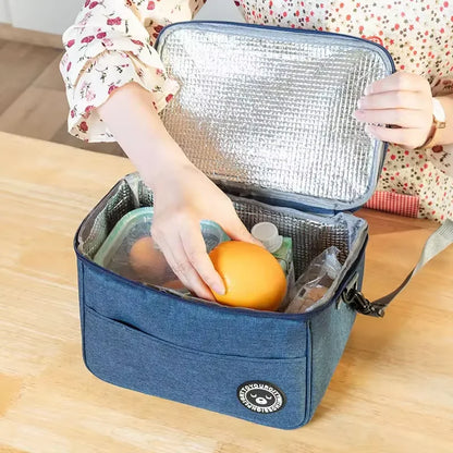 Portable Lunch Bag Food Thermal Box Waterproof Office Cooler Lunchbox With Shoulder Strap Insulated Case – Image 4