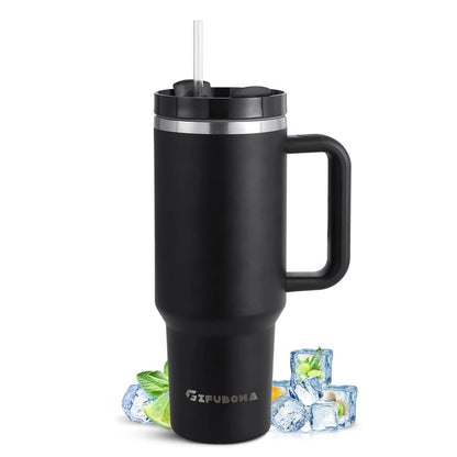 40oz Stainless Steel Insulated Water Bottle with Straw & Handle – Vacuum Flask Travel Coffee Tumbler, Hot & Cold Thermal Mug (1200ml) by Sama Homes - Sustainable Living (View 12)