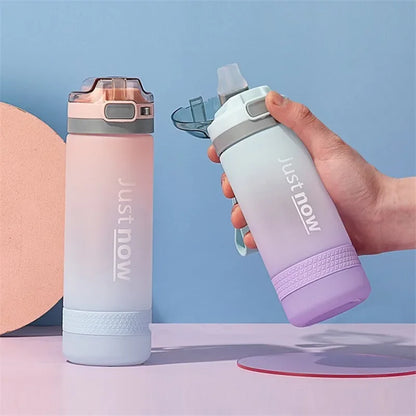 600ml Water Bottles Fashion Water Bottle with Straw BPA Free Portable Outdoor Sport Cute Drinking Plastic Bottles Eco-Friendly – Image 15