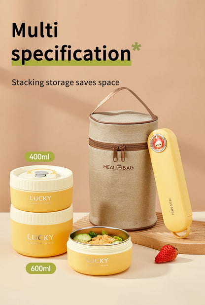 WORTHBUY Portable Sealed Thermal Lunch Box For Kids Stackable Microwave 304 Stainless Steel Bento Box Insulated Food Container – Image 19