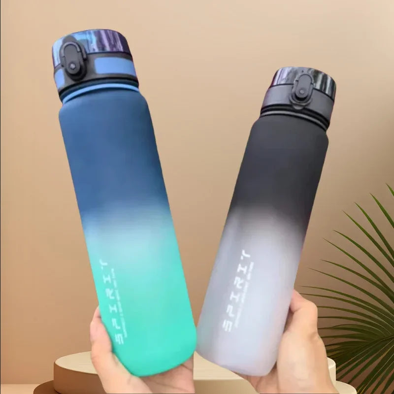 500ML/650ML/1000ML Large Capacity Sports Bottle Motivational Leak Proof Portable Reusable Plastic Cups Outdoor Travel Gym Jugs - Image 2