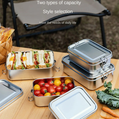 Stainless Steel Square Lunch Box Sealed Insulation Bento Box Lunch Box Canteen Large Capacity Compartment Lunch Box – Image 2