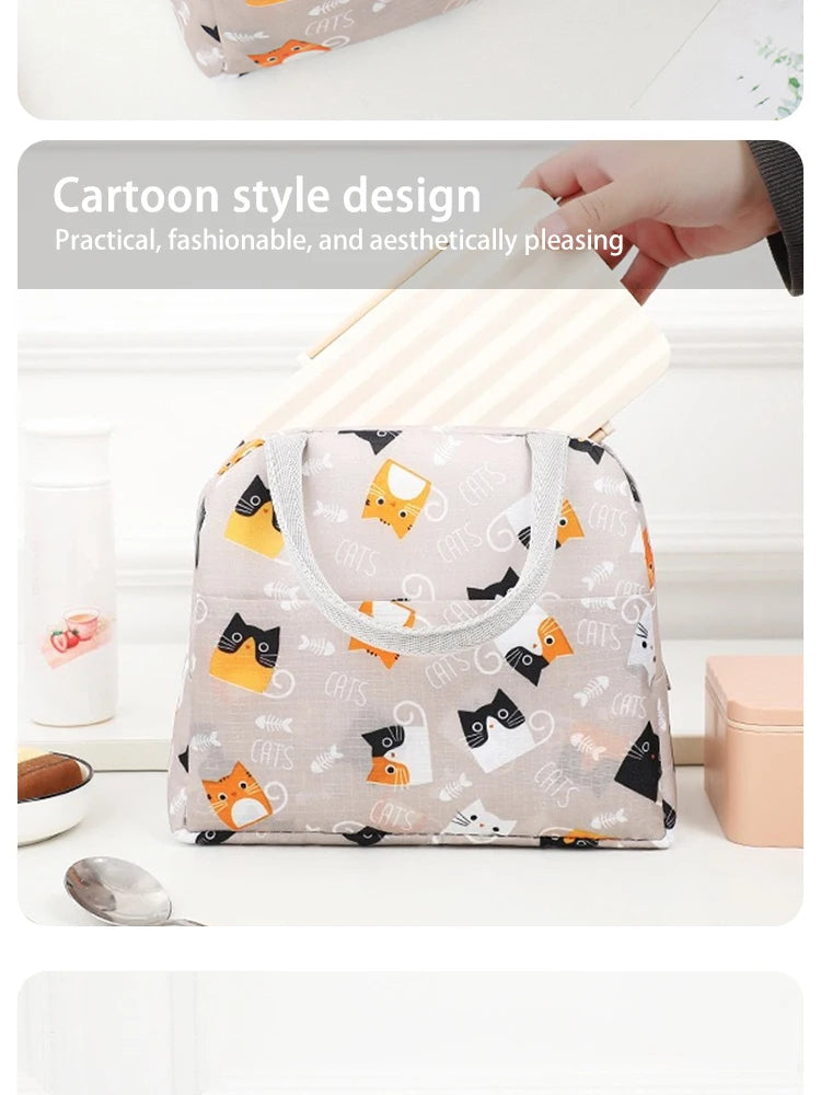 Cartoon Cute Portable Tote Lunch Box Bento Box Animal Pattern Lunch Bag Insulated Food Bag Lunch Box Bag Picnic Bag – Image 14 - Image 15