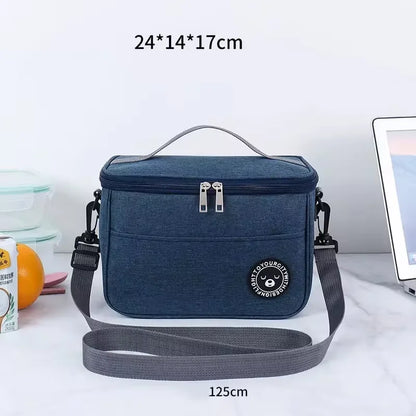 Portable Lunch Bag Food Thermal Box Waterproof Office Cooler Lunchbox With Shoulder Strap Insulated Case – Image 17