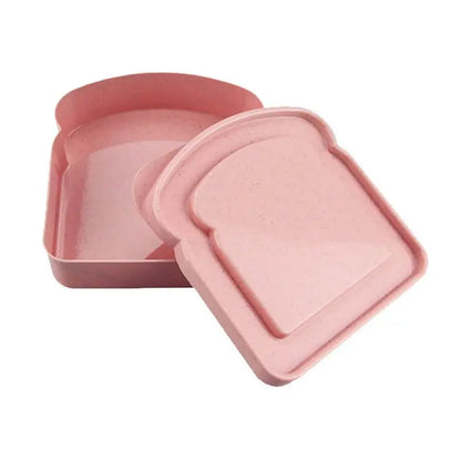 Toast Shaped Bamboo Fiber Portable Lunch Box With Lid Toast Bread Sandwich Box Kitchen Outdoor Picnic Large-capacity Bento Box – Image 8