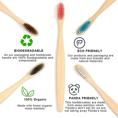 50/100Pcs Bamboo Children's Soft Bristled Toothbrush is Naturally Biodegradable And Reduces Plastic Waste,Making It Very Suitabl by SAMA Homes - Sustainable Living (View 4)