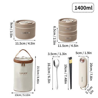 WORTHBUY Portable Sealed Thermal Lunch Box For Kids Stackable Microwave 304 Stainless Steel Bento Box Insulated Food Container – Image 32
