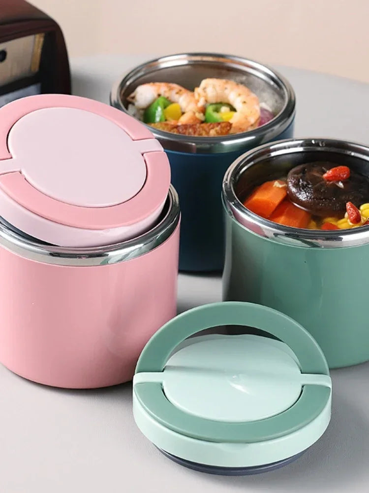 Stainless Steel Food Thermal Jar Vacuum Cup Soup Bowl Lunch Box with Handle Portable Sealed Bento Box Thermos Storage Containers – Image 12