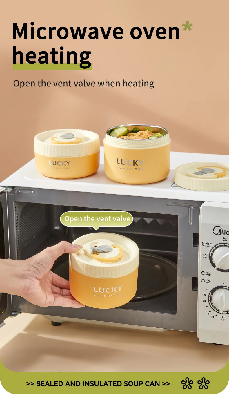 WORTHBUY Portable Sealed Thermal Lunch Box For Kids Stackable Microwave 304 Stainless Steel Bento Box Insulated Food Container – Image 14 - Image 15