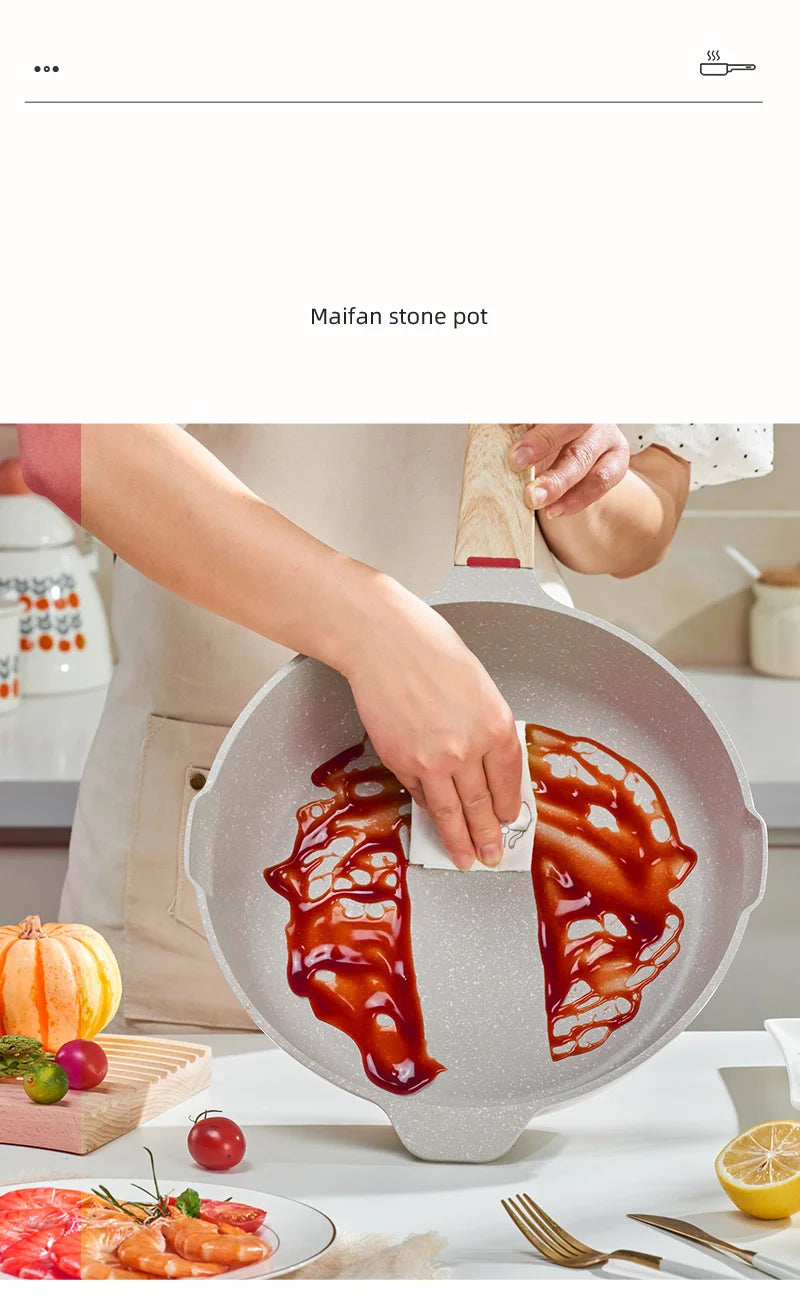 GIANXI Nonstick Pan Multifunctional Aluminum Alloy Coated With Medical Stone Wok Steak Egg Pancake Pot Set Kitchen Utensils
