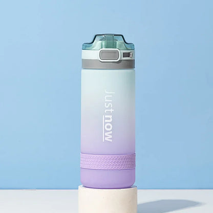 600ml Water Bottles Fashion Water Bottle with Straw BPA Free Portable Outdoor Sport Cute Drinking Plastic Bottles Eco-Friendly – Image 22
