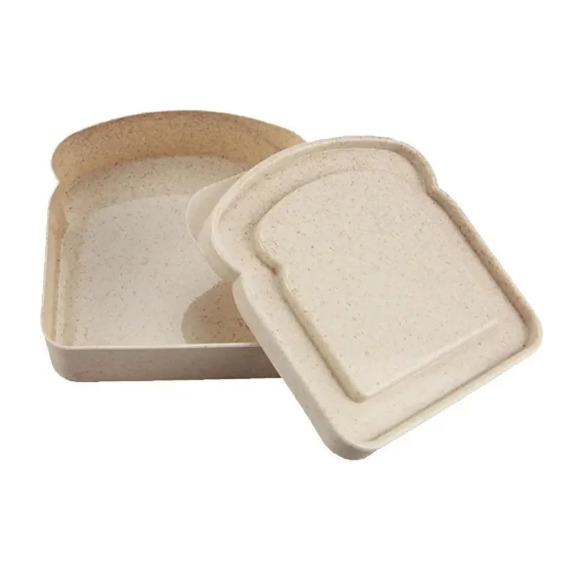 Toast Shaped Bamboo Fiber Portable Lunch Box With Lid Toast Bread Sandwich Box Kitchen Outdoor Picnic Large-capacity Bento Box – Image 15