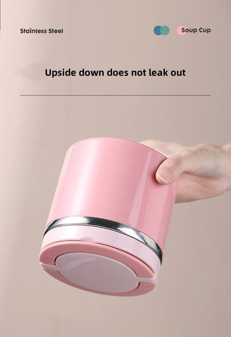 Stainless Steel Food Thermal Jar Vacuum Cup Soup Bowl Lunch Box with Handle Portable Sealed Bento Box Thermos Storage Containers – Image 10 - Image 11