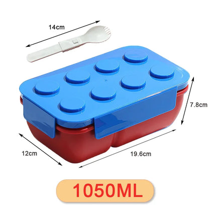 1050/1300ML Building Block Lunch Box with Tableware Portable Double Layer Bento Box for Student Office Fruit Salad Sealed Box – Image 19