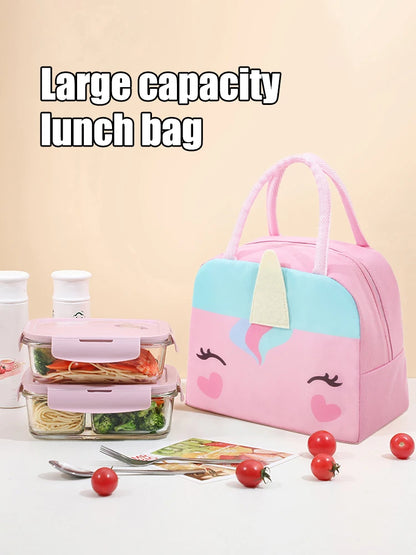 3D Three-Dimensional Bento Bag Cute Cartoon Bento Bag Lunch Bag Handbag Storage Insulation Bag Canvas Lunch Box Bag Ice Pack – Image 8