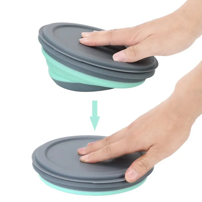 3-piece set with lid salad bowl set  silicone folding bowl foldable lunch box  portable – Image 7