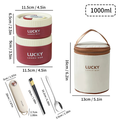 WORTHBUY Portable Sealed Thermal Lunch Box For Kids Stackable Microwave 304 Stainless Steel Bento Box Insulated Food Container – Image 49