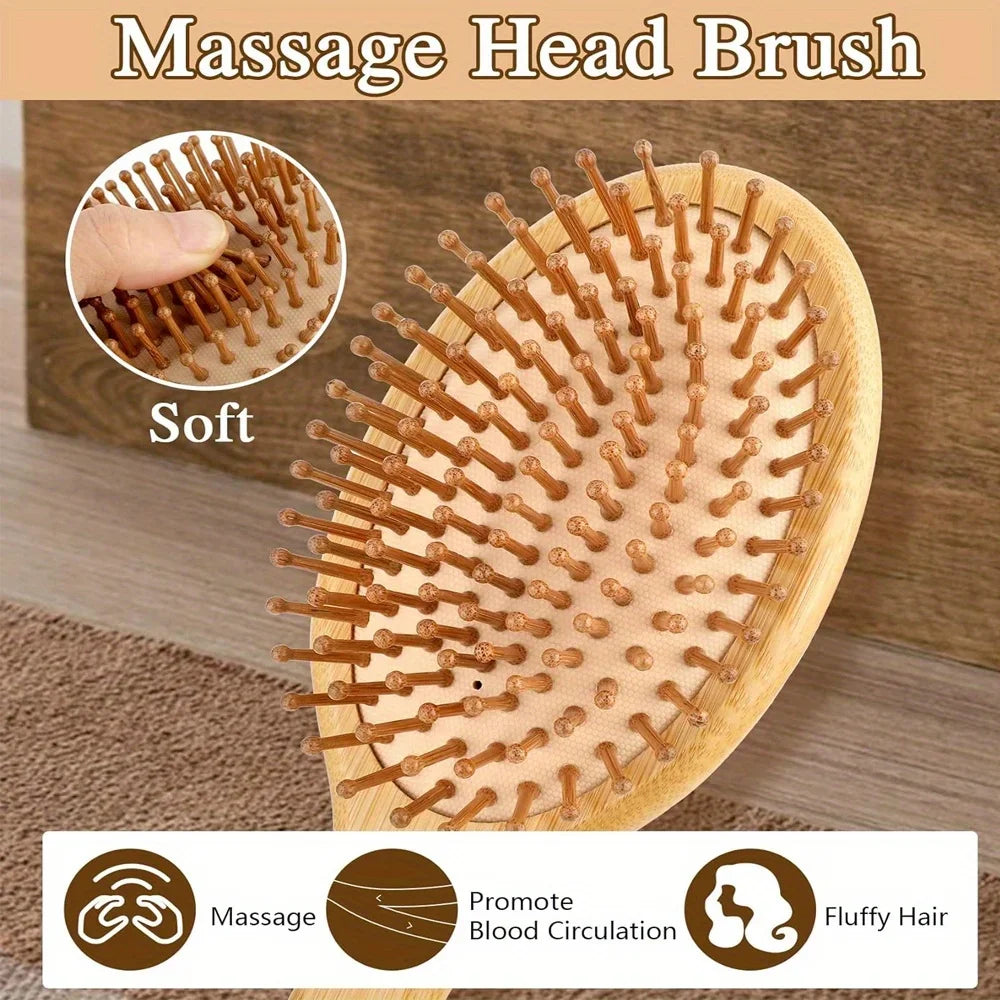 Natural Bamboo Hair Brush – Detangling & Scalp Massage Brush for All Hair Types, Anti-Bacterial, Promotes Healthy Hair Growth - Image 10