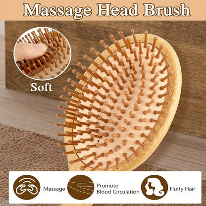 Natural Bamboo Hair Brush – Detangling & Scalp Massage Brush for All Hair Types, Anti-Bacterial, Promotes Healthy Hair Growth by SAMA Homes - Sustainable Living (View 10)
