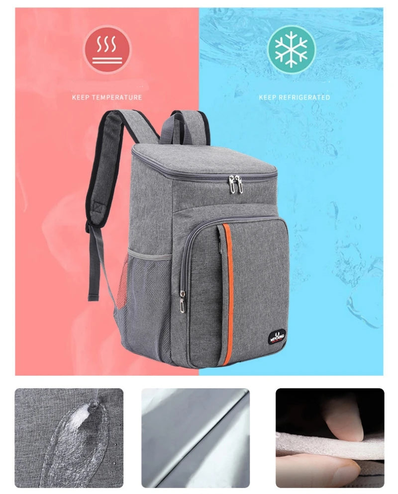 18L Portable Thermal Lunch Bag Food Box Durable Waterproof Cooler Ice Insulated Case Camping Oxford Dinner Backpacks Icebox – Image 10