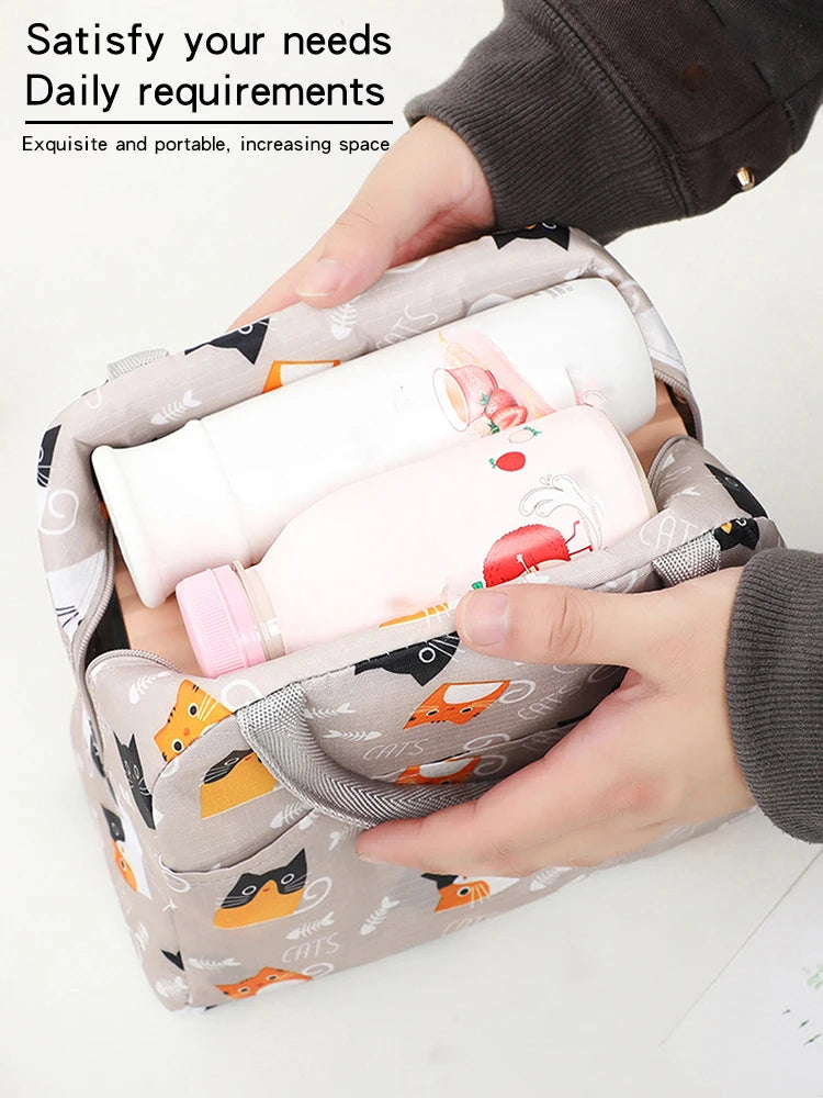 1PC Portable Lunch Bags Thermal Insulation Lunch Box Storage Bag Children's School Lunch Box Bag Picnic Storage Large Capacity – Image 10