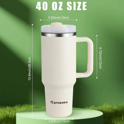 40oz Stainless Steel Insulated Water Bottle with Straw & Handle – Vacuum Flask Travel Coffee Tumbler, Hot & Cold Thermal Mug (1200ml) by Sama Homes - Sustainable Living (View 6)