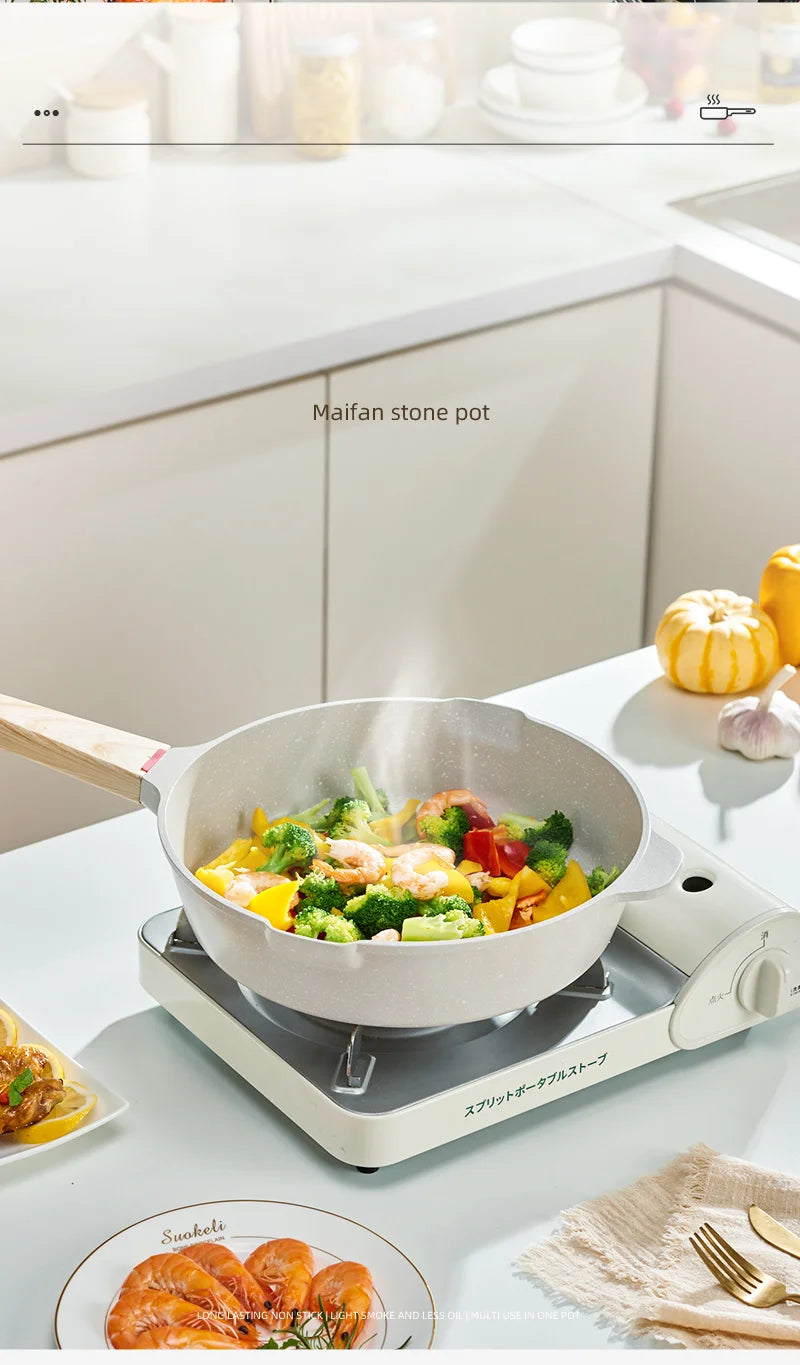 GIANXI Nonstick Pan Multifunctional Aluminum Alloy Coated With Medical Stone Wok Steak Egg Pancake Pot Set Kitchen Utensils - Image 30