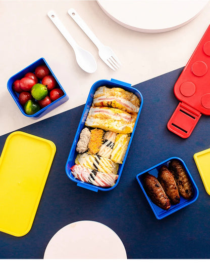 1050/1300ML Building Block Lunch Box with Tableware Portable Double Layer Bento Box for Student Office Fruit Salad Sealed Box – Image 11