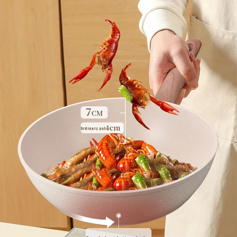 Non-Stick Pan Saucepan Frying Pan Wok Pan Home Steak Skillet Pancake Fried Induction Cooker Gas Stove Special Kitchen Cookware