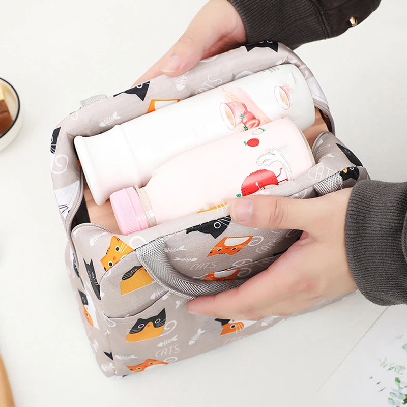 1PC Portable Lunch Bags Thermal Insulation Lunch Box Storage Bag Children's School Lunch Box Bag Picnic Storage Large Capacity – Image 2 - Image 3